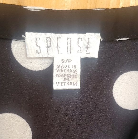 Spense Sleeveless Bk/Wh Polka Dot Blouse Size Small - Picture 4 of 6